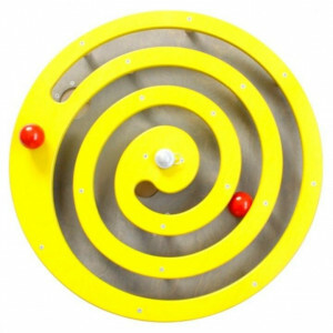 Wandpaneel Spiraalgeleider Geel – Interactief Spel voor Kinderen