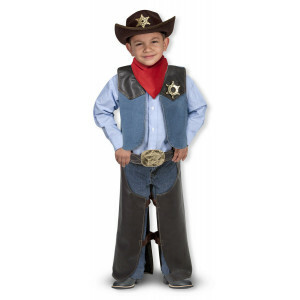 Cowboy Verkleedset voor Kinderen 3-6 Jaar – Inclusief Hoed, Bandana, Vest en Badge