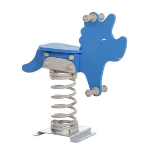 Veerspeeltuig Triceratops – HDPE Wipdino voor Speelplaats & Tuin – EN1176