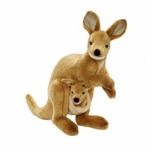 Levensechte Pluche Kangoeroe Wallaby – 38 cm Mama Kangoeroe met Baby in Buidel