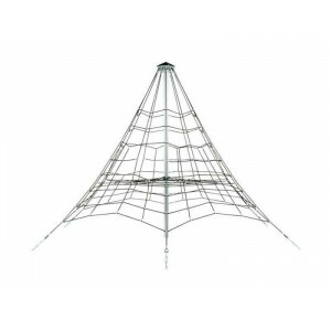 Piramidenet In Gewapend Touw - 3.5 M - Zwart/Gegalvaniseerd/Zwart