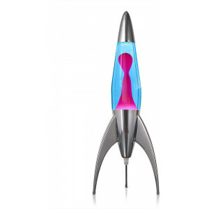 Raket Lavalamp - Blauw met Roze