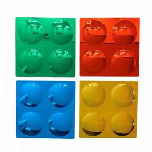 Sensorische Gekleurde 4 Convexe Spiegels - Set van 4