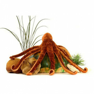 XL Roodbruine Octopus Knuffel – 70 cm Levensechte Pluche Zeevriend