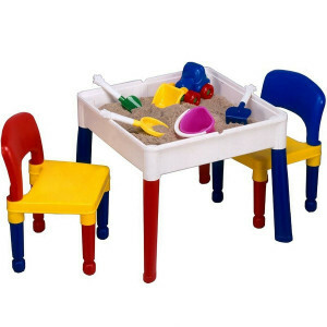 5-in-1 multifunctionele vierkante activiteitentafel en 2 stoelen (698)