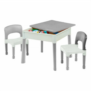 Kids Square 5-in-1 activiteitentafel en 2 stoelen - Grijs