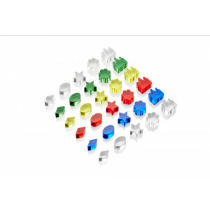 Crystal Treasures – 30-delige Set Kristalkleurige Acrylvormen – Tactiel Educatief Speelgoed voor Kinderen vanaf 3 Jaar