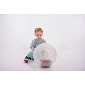 Confetti-Bal – Transparante, Opblaasbare Sensorische Bal voor Kinderen | Stimuleert Beweging, Concentratie en Motorische Ontwikkeling