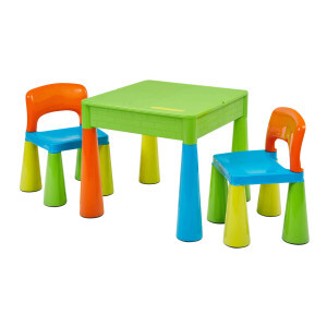 5-in-1 Multifunctionele Activiteitentafel met 2 Stoelen – Veelkleurig