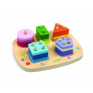 Sorteerspel Geometrische Vormen - 20 Stuks Houten Educatief Spel met Omkeerbare Basis en Breukenspel - Perfect voor Motoriek en Kleurenherkenning - Voor Kinderen vanaf 3 Jaar