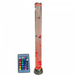 Sensorische Bubbelbuis 90 cm met Afstandsbediening, USB en Zwemmende Vissen – Kleurveranderende LED