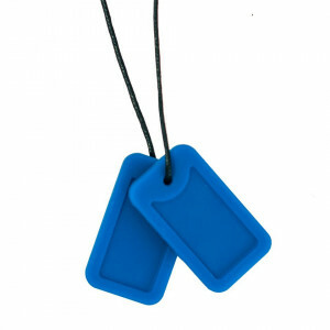 Chewigem Dog Tag Marine Siliconen Bijt-Ketting voor Kinderen – Veilig Kauwsieraad met ID-Plaatje voor Prikkelverwerking en Focus