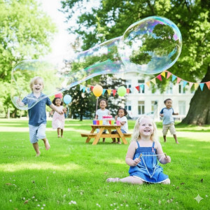 BS Toys XXL Bellenblaasstok 45 cm – Grote Zeepbellen Outdoor Speelgoed van Hout – Mega Bellenmaker voor Kinderen & Volwassenen – Tuin, School & Feesten