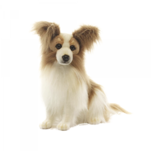 Knuffel Hond - Roodbruin Vlinderhondje - 41 cm - Levensecht - Pluche Knuffels - Papillon hond -  Hansa