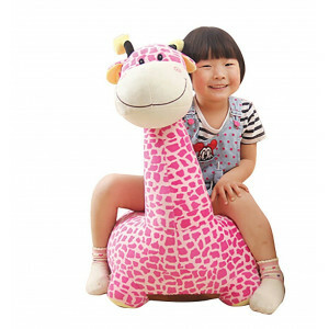 Pluche Giraffe Zitje roze