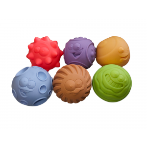 Smiley Gezicht Zintuiglijke Ballen Set (6-delig) – Sensorisch Speelgoed voor Tactiele Ontwikkeling & Motorische Vaardigheden