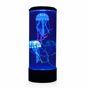 Kwallen Aquarium - Rond Zwart Snoezellamp voor Sensorische Stimulatie en Ontspanning