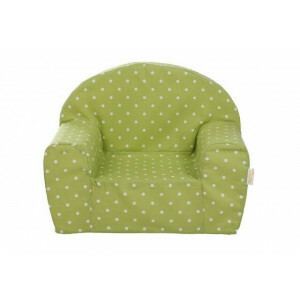 Kinder Fauteuil Stoel (lime-groen met witte stippen) - Gepetto (05.07.06.00-gr)