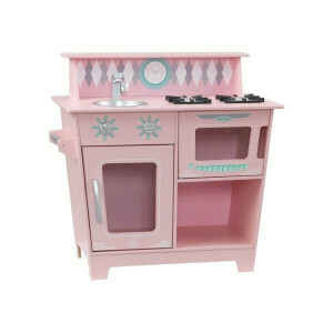 Klassiek Roze Speelkeukentje – Compacte Houten Kinderkeuken met Realistische Functies | Ideaal voor Kinderen vanaf 3 Jaar