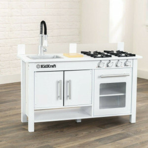 Kookeiland voor Kleine Chefs – Luxe Houten Speelkeuken met Realistische Functies | Inclusief 4-Pits Fornuis, Spoelbak & Opbergruimte