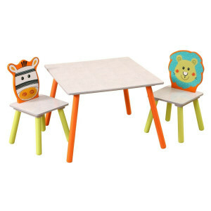 Leeuw en Zebra Safari Tafel en Stoelen