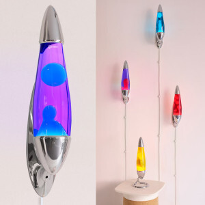 Neo Lavalamp Wandmodel - Unieke Decoratieve Wandlamp - Violet & Turquoise - 40 cm Hoog