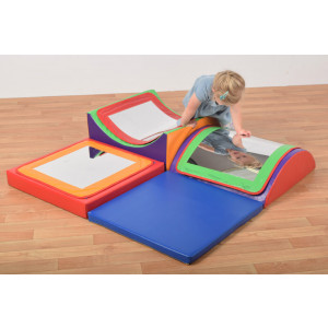 Funfair Triple Mirror Soft Play Set – Sensorisch & Creatief Spel met Convexe & Concaaf Spiegel