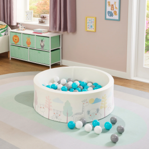 Jungle Kids Foam Ballenbad – Zacht Ronde Ballenbad voor Kinderen 6 Maanden tot 3 Jaar | Sensorisch Speelgoed, Therapeutisch Ballenbad, Veilig Binnen & Buiten