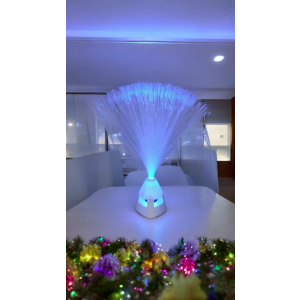 Glasvezel Lamp 35 cm – Bluetooth Speaker & Kleurveranderende LED Sfeerverlichting | USB-Aangedreven Ontspanningslamp voor Slaapkamer & Snoezelruimte