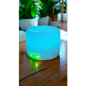 3-in-1 Verlichte Aroma Diffuser met Bluetooth Speaker & LED – 500 ml – Ultrasone Luchtbevochtiger – Sensorische Lamp – Wit