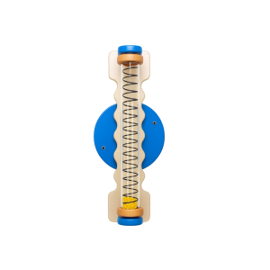 Wandpaneel Draai-Veer Blauw – Sensorisch Wandspel voor Kinderen met Beweging en Geluid