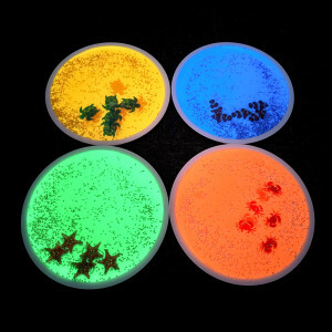 UV Ronde Aquarium Vloertegels met Vloeistof – Set van 4 (30cm) Zintuiglijke Vloertegels | Visuele en Tactiele Stimulatie | Perfect voor Sensorische Ruimtes