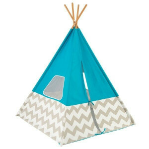 Speeltent Teepee (Turkoois) met Grijs/Witte Chevron - Kidkraft (00223)