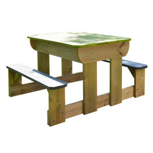 Multifunctionele robuste picknicktafel met banken voor 4 personen -  incl. zand en watertafel - FSC - EU product