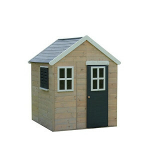 Speelhuisje voor de tuin / buiten - Zomervilla -  120 x 120 cm - Grijs - FSC hout - EU product